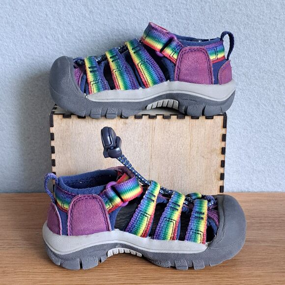 Keen Kids Toddler 8 Newport H2 Rainbow Sandals Waterproof Outdoor Pride Stripe - Picture 2 of 9